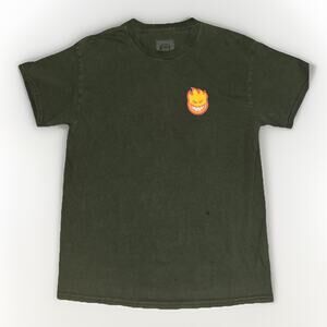 Spitfire T-Shirt Green Medium 18x26 Skater Tee 90s Y2K